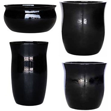Mcarr 26pc Glazed Hourglass Smooth Planter Pallet Assortment Glossy Black
