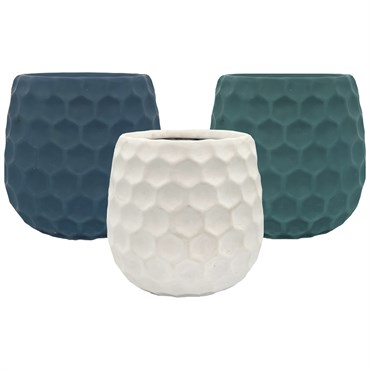 MCarr 8pc 7" Dimple Fat Bottom Planter Asst Mixed Colors