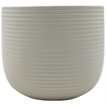 MCarr 4.92"x4.92"x4.33" Ceramic Pot Matte White