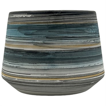 MCarr 6.1"x6.1"x4.6" Ceramic Pot Matte Multi Blue Colors