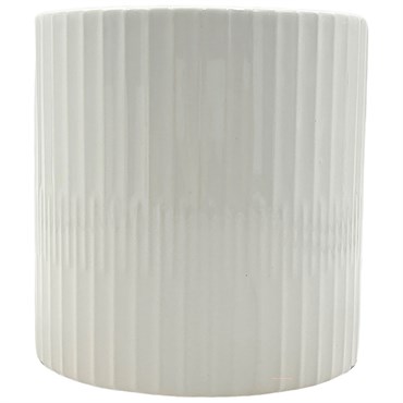MCarr 6"x6"x6" Gloss Ceramic Pot White
