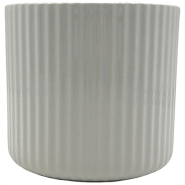MCarr 5.24"x5.24"x4.96" Ceramic Pot with Glossy Glaze Finish White