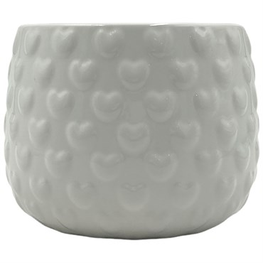 MCarr 5.31"x5.31"x4.13" Ceramic Pot with Glossy Glaze Finish White