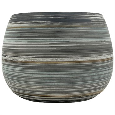 MCarr 7.8"x7.8"x5.7" Ceramic Pot Matte Multi Blue