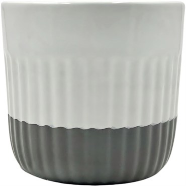 Mcarr 5.3"x5.3"x5" Ceramic Pot Glossy Glaze White & Grey