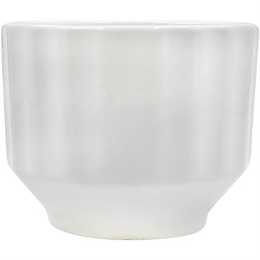 MCarr 4.4"x4.4"x3.5" Ceramic Pot Glossy Glaze Tapered White