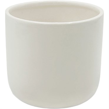 Mcarr 5"x5"X4.5" Ceramic Pot Glossy Glaze White Classic Smooth Look