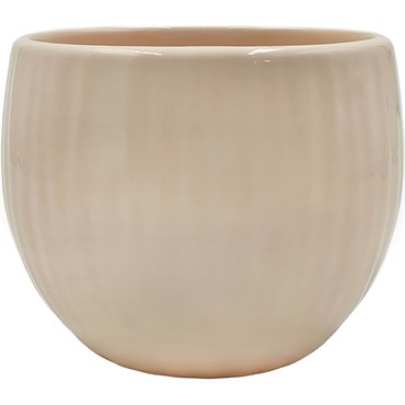 Mcarr 4.8"x4.8"x3.9" Ceramic Pot Glossy Glaze Beige