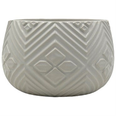 MCarr 5"x5"x3.15" Ceramic Pot Matte White