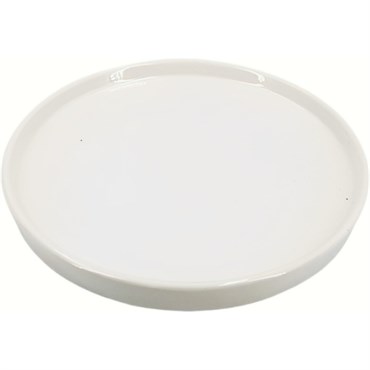 Mcarr 7.3"x7.3"x.79" Ceramic Saucer Glossy Glaze White