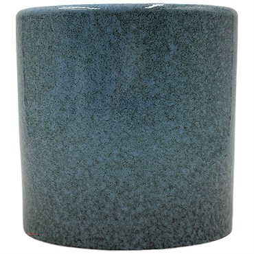 MCarr 5"x5"x5" Stoneware Pot with Reactive Finish Light Blue
