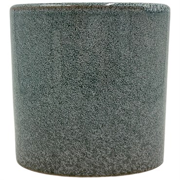 MCarr 5"x5"x5" Stoneware Pot with Reactive Finish Speckled Blue