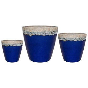 MCarr 6pc Large Round Planter Pallet Volcanic Admiral Blue