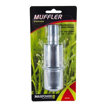 Maxpower 1/2" Cylinder Muffler for 2.5 - 3.5 hp Engines Replaces Briggs & Stratton 89966 and Tecumseh 27674, 28396, 30874, 30911