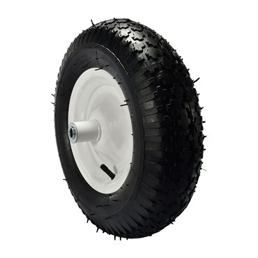 Maxpower 400 x 400 x 8 Wheelbarrow Wheel Assembly with a 6" Center Hub and Knobby Tread