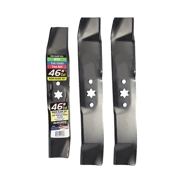 Maxpower 3 Blade Mulching Set for Many 46" Cut MTD, Cub Cadet, Troy-Bilt Mowers Replaces OEM #'s 742-4125, 742-04124, 112-0304