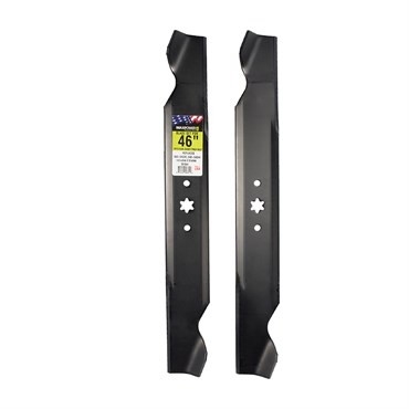 Maxpower 2 Blade Set for 46" MTD, Cub Cadet, Troy Bilt and Craftsman Mowers. Replaces OEM #'s 742-04244, 742-04290