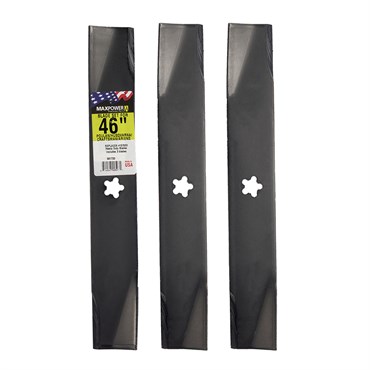 Maxpower 3 Heavy-Duty Blades for Many 46" Cut Craftsman, Husqvarna, Poulan Mowers Replaces OEM #'s 152443, 163819, 532145708