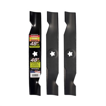 Maxpower 3 Blade Set for Many 48" Cut Craftsman, Husqvarna, Poulan Mowers Replaces OEM #'s 173920, 180054, PP24005, 532180054