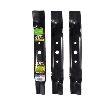 Maxpower 3 Blade Set for Many 48" Cut John Deere Mowers Replaces OEM #'s GX20250, GY20568, 50-2141