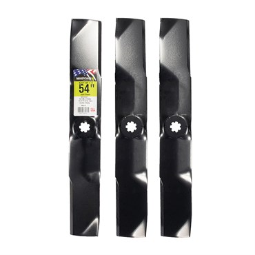 Maxpower 3 Blade Set for Many 54" John Deere Rider Mowers Replaces OEM #'s GX21380, GY20679 and GY20684