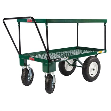 Millside 24x48" Metal Double Deck 4-Wheel Cart Flat Free Tires (In 2 Boxes)