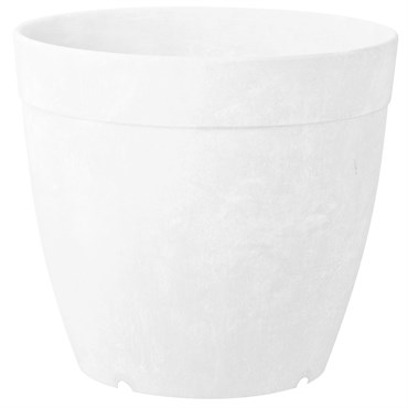 StoneArt 6" Round Dolce Planter White