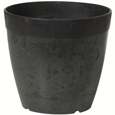 StoneArt 10" Round Dolce Planter Black