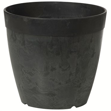 StoneArt 12" Round Dolce Planter Black
