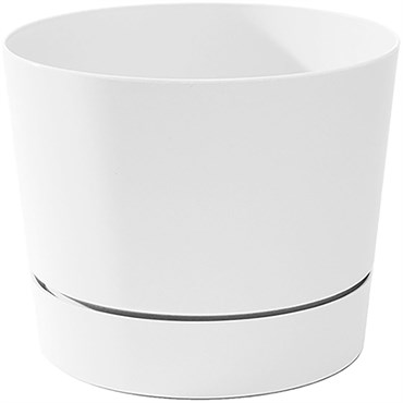 Majestic 4.5" Low Profile Planter White Matte Finish with Tray