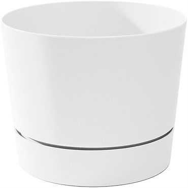 Majestic 10.5" Low Profile Planter White Matte Finish with Tray