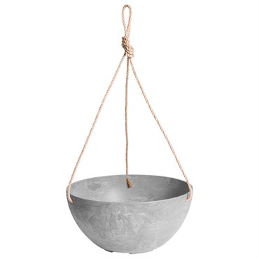 ArtStone 10" Napa Hanging Bowl with Rope Grey