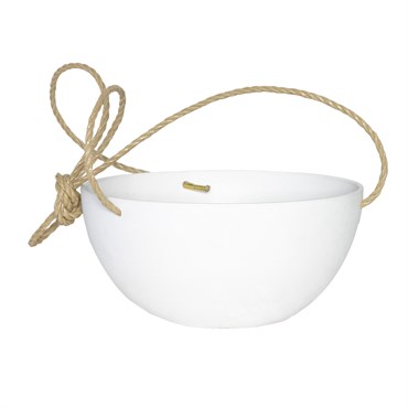 ArtStone 10" Napa Hanging Bowl with Rope White