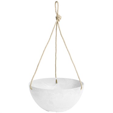 ArtStone 12" Napa Hanging Bowl with Rope White