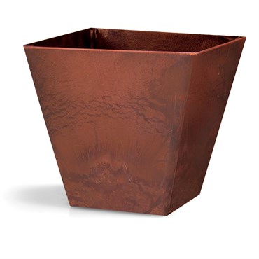 StoneArt Ella 10" Square Planter Rust