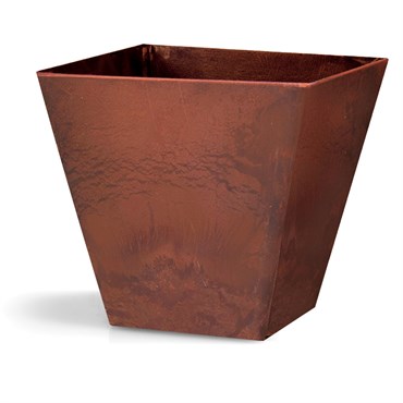 StoneArt Ella 12" Square Planter Rust