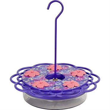 Natures Way 13oz Plastic Decorative Dish Hummingbird Feeder Petunia Passion