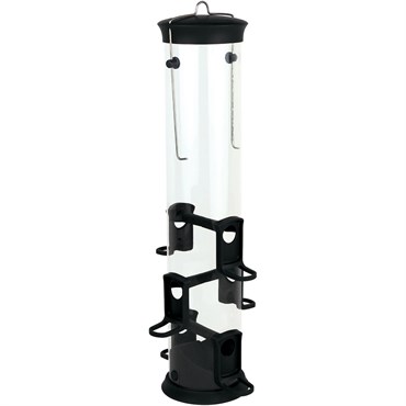 Natures Way 2.1qt Large Seed Plastic Tube Feeder Black