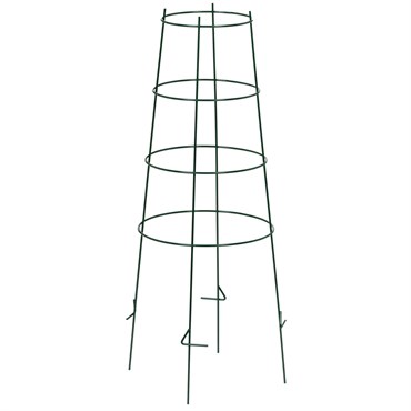 Oregon Wire Sturdy Plant Cage - 44" 4 Legs With Foot Pegs, 4 Rings, 2.5 Ga Galvanized Wire