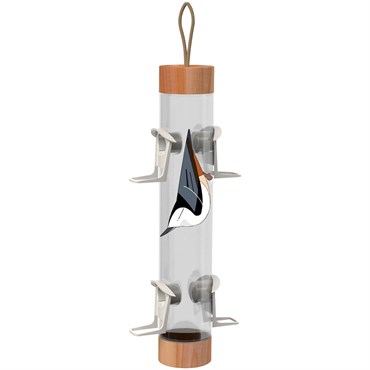 Audubon Limited Edition Eggpicnic Audubon Mixed Seed Tube Feeder with Faux Wood Trim