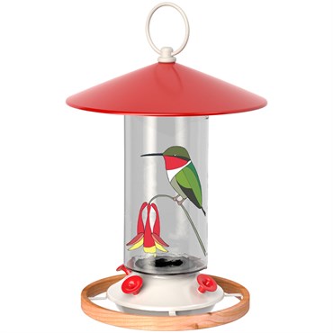 Audubon Limited Edition Eggpicnic Audubon Hummingbird Feeder with Faux Wood Round Perch