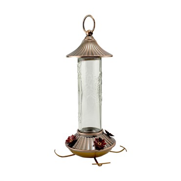 Audubon 14oz Embossed Glass Hummingbird Feeder