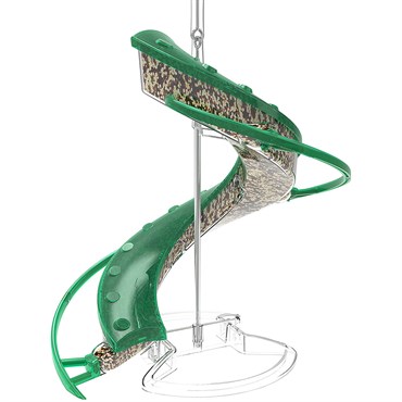 Cascade Helix 4 Port Songbird Seed Feeder Helix Design with Continuous Perches Flip-Top for Easy Fill & Quick Clean