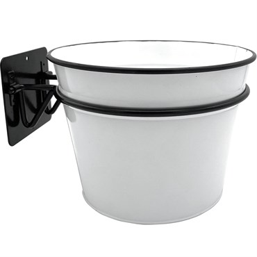 Panacea 8" Milkhouse Wall Mounted Planter with Mounting Plate White Enamelware Finish