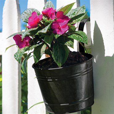 Panacea 8" Over the Rail Metal Planter Matte Black