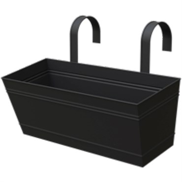 Panacea 16" Over the Rail Metal Planter Matte Black