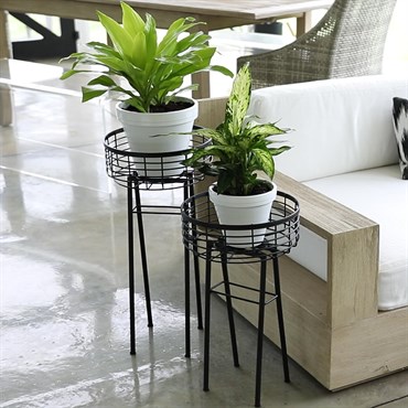 Panacea 20" Modern Farmhouse Wire Basket Plant Stand - Image 2