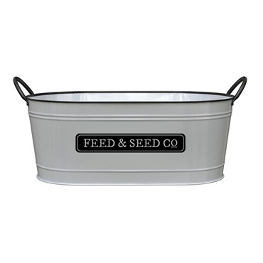 Panacea 16" Oval Feed & Seed Planter White