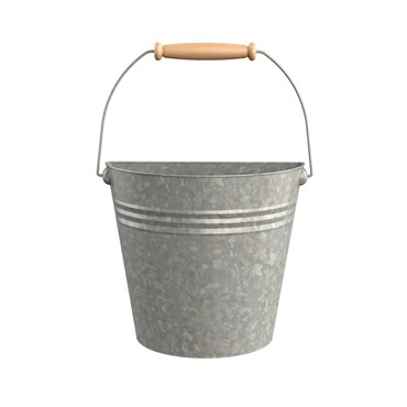 Panacea Aged Galvanized Half Rnd Wall Buckets Wood Handle