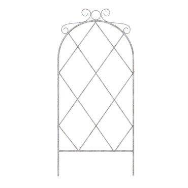 Panacea 36" French Cntry Scroll Pot Trellis Distressed White